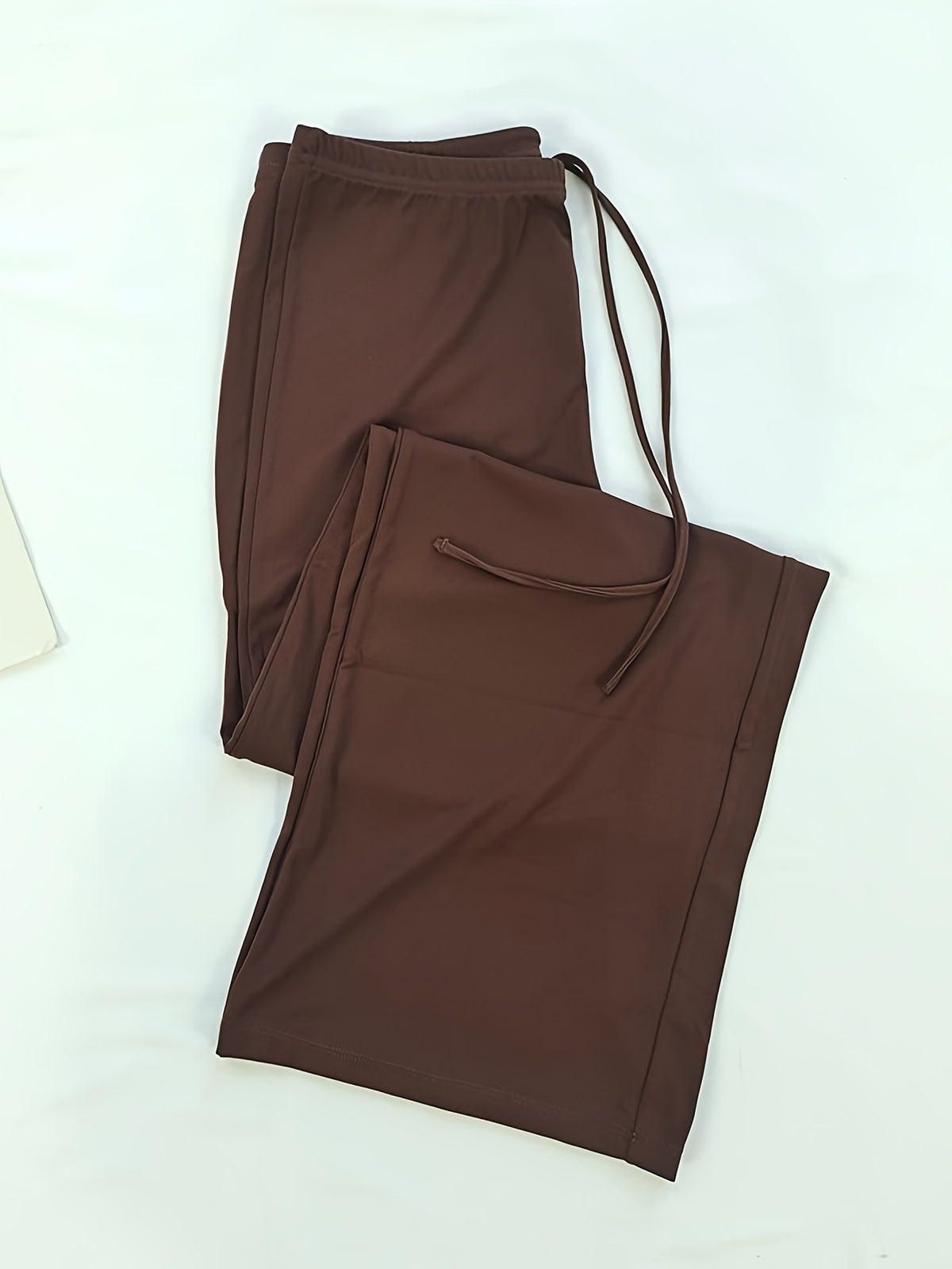 Padded Vest & Wide Leg Pants Set - Coffee