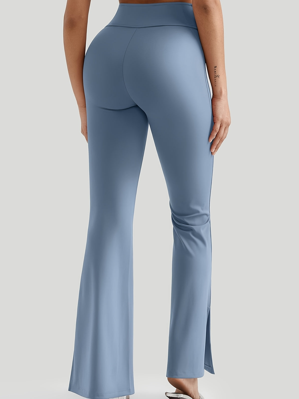 V-Waist Hip Lift Flare Pants - Sky Blue