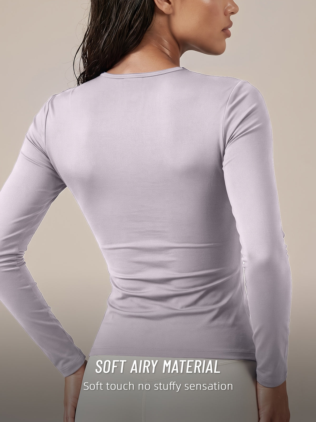 Nylon High Stretch Long Sleeve Tee - Lavender