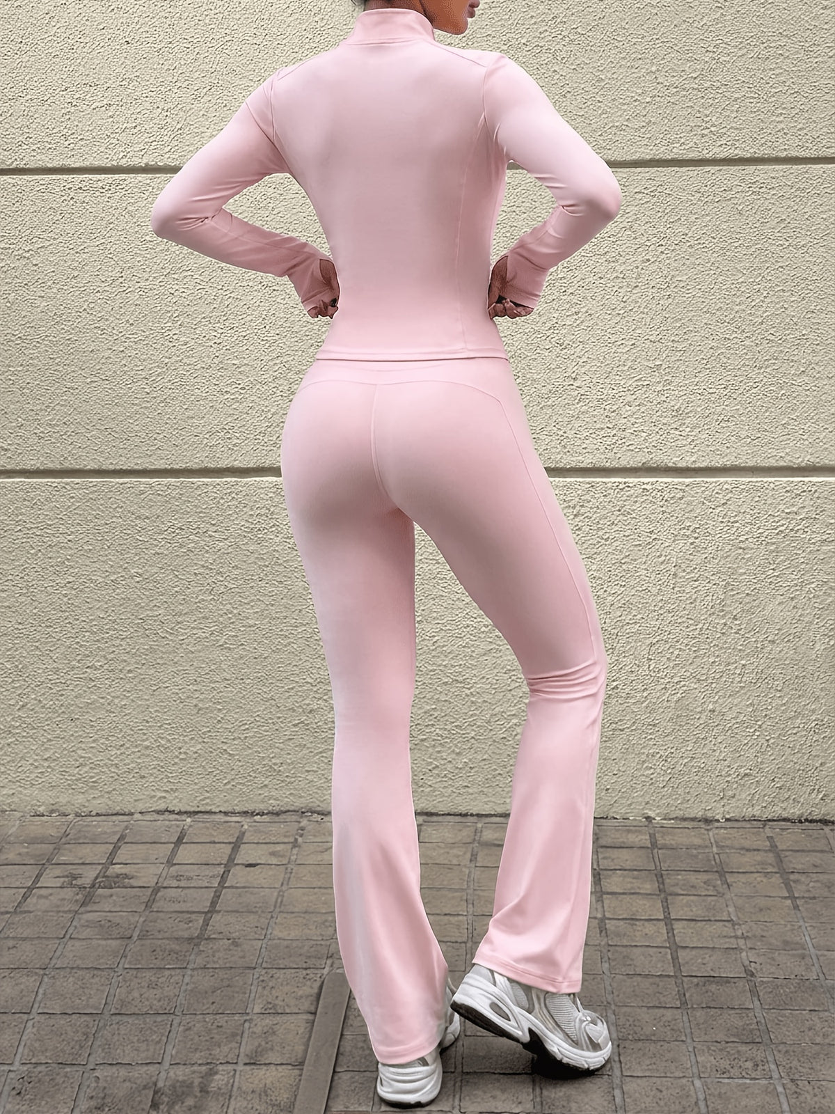 Fleece Zip Jacket & Pants Set - Pink Red