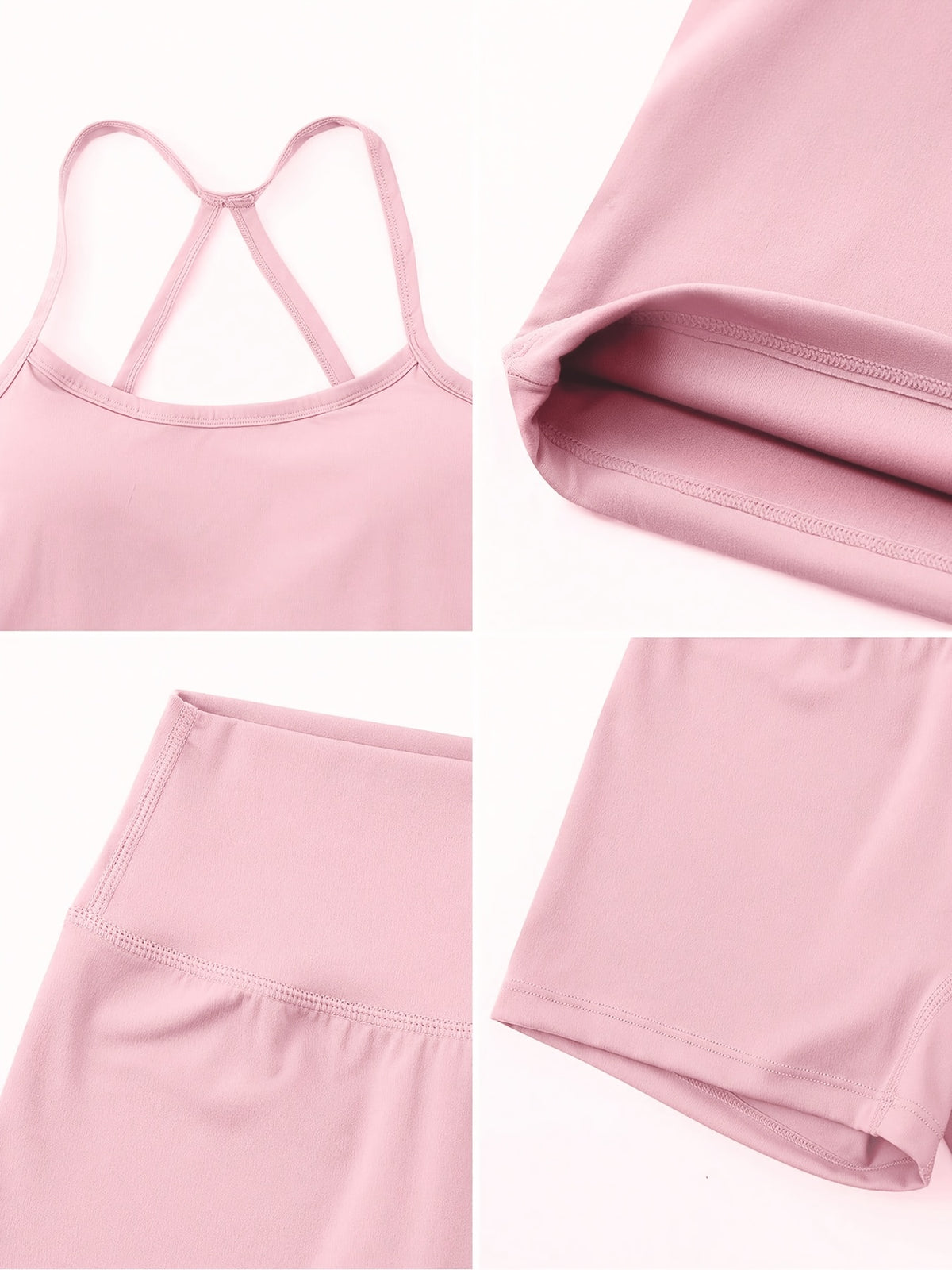 Backless Bra & Leggings Set - Pink