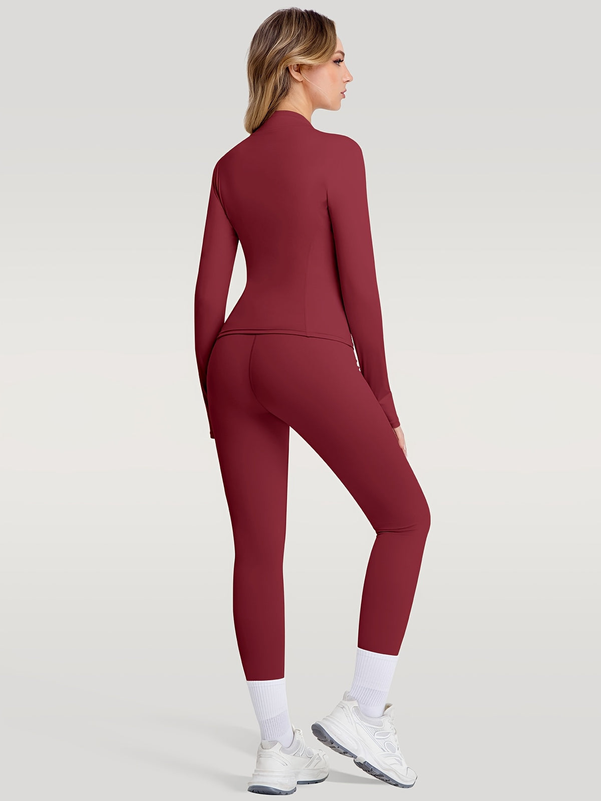 Figure Hugging Jacket & Pants Set - Red