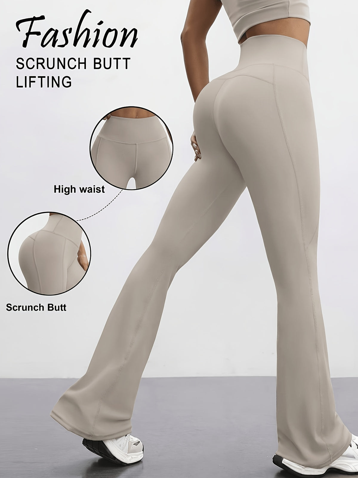 High Waist Flare Pants - Lead Grey