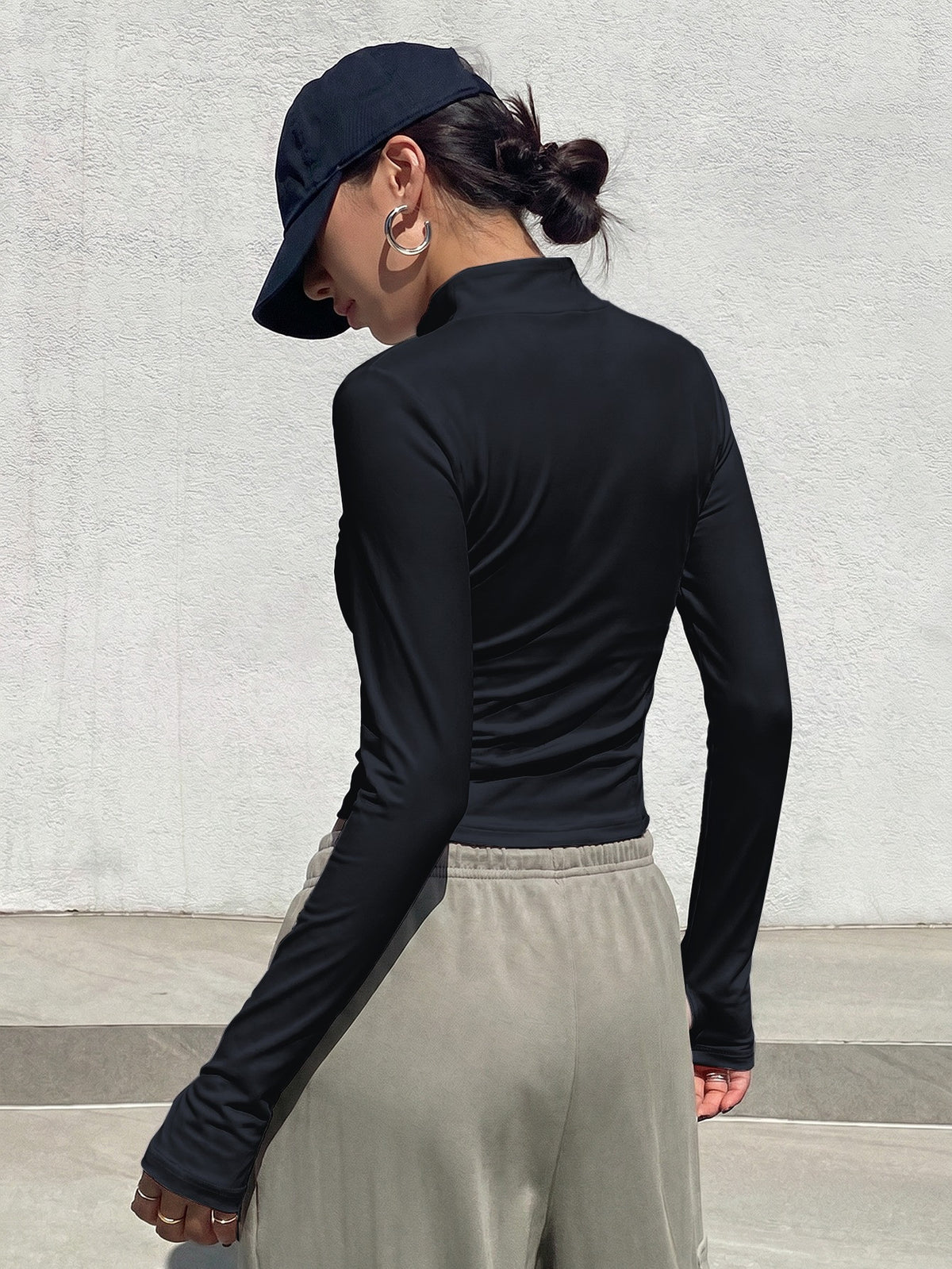 Sweat Absorbent Stretch Sports Jacket - Black