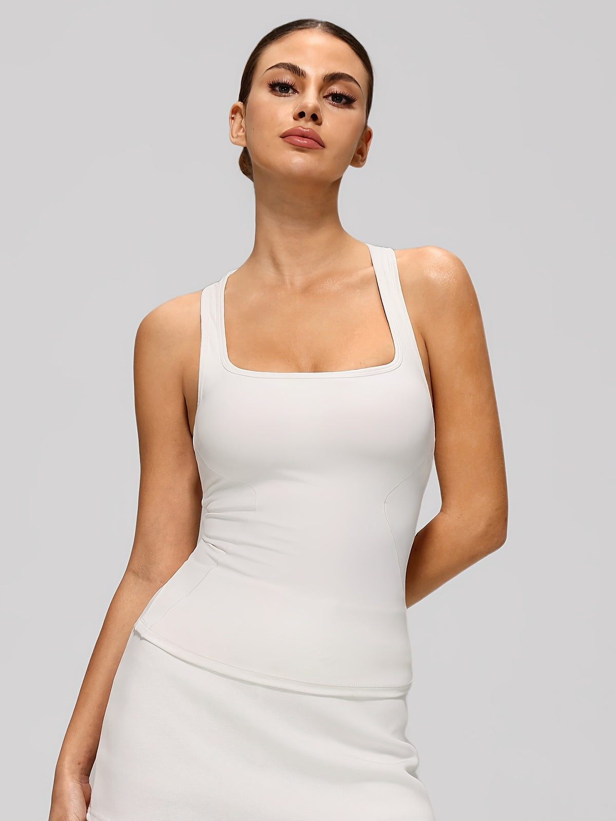 Form Fitting Sports Cami - Milky