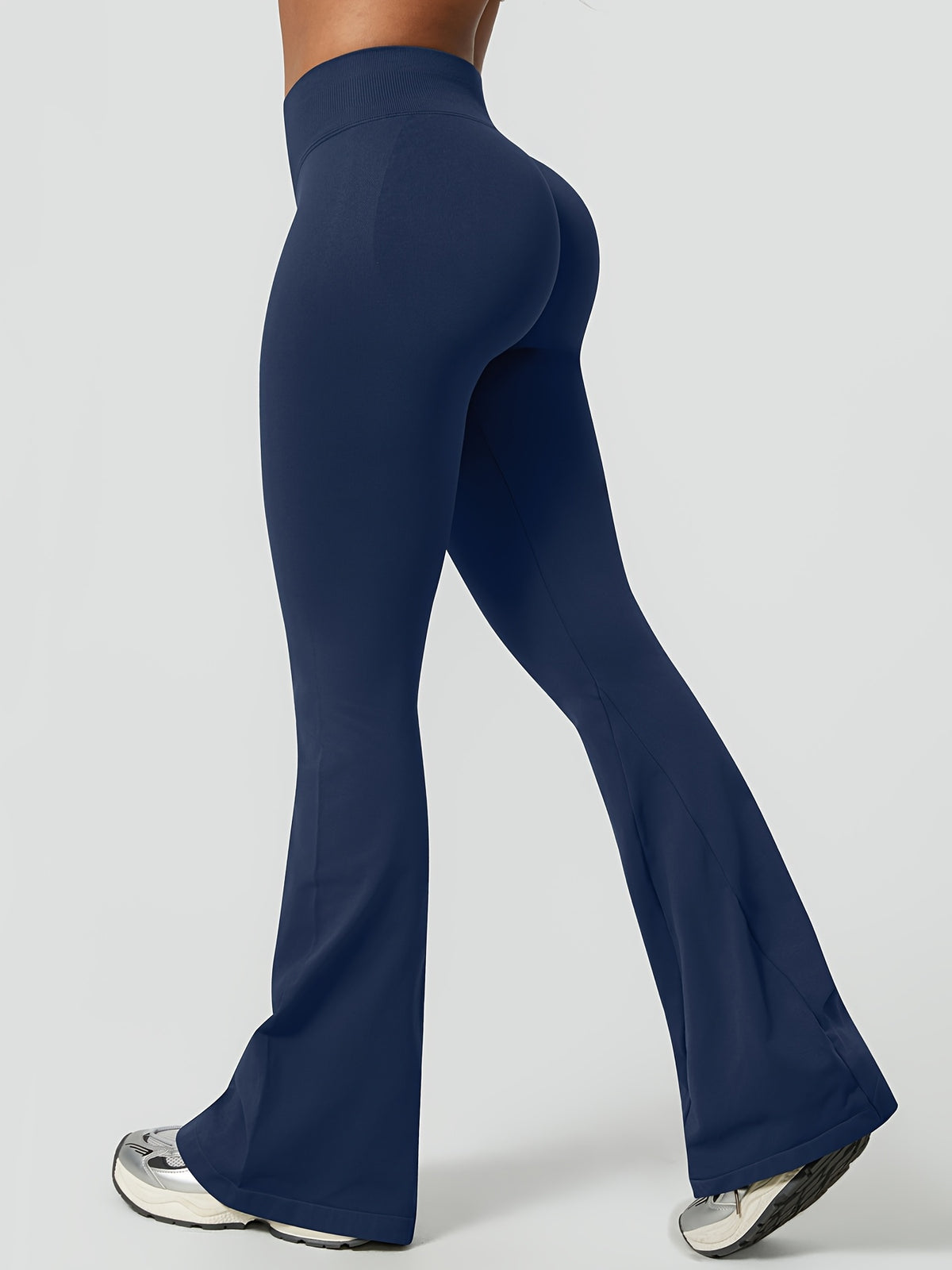 2 Pack High Waist Flare Leggings - Navy & Black
