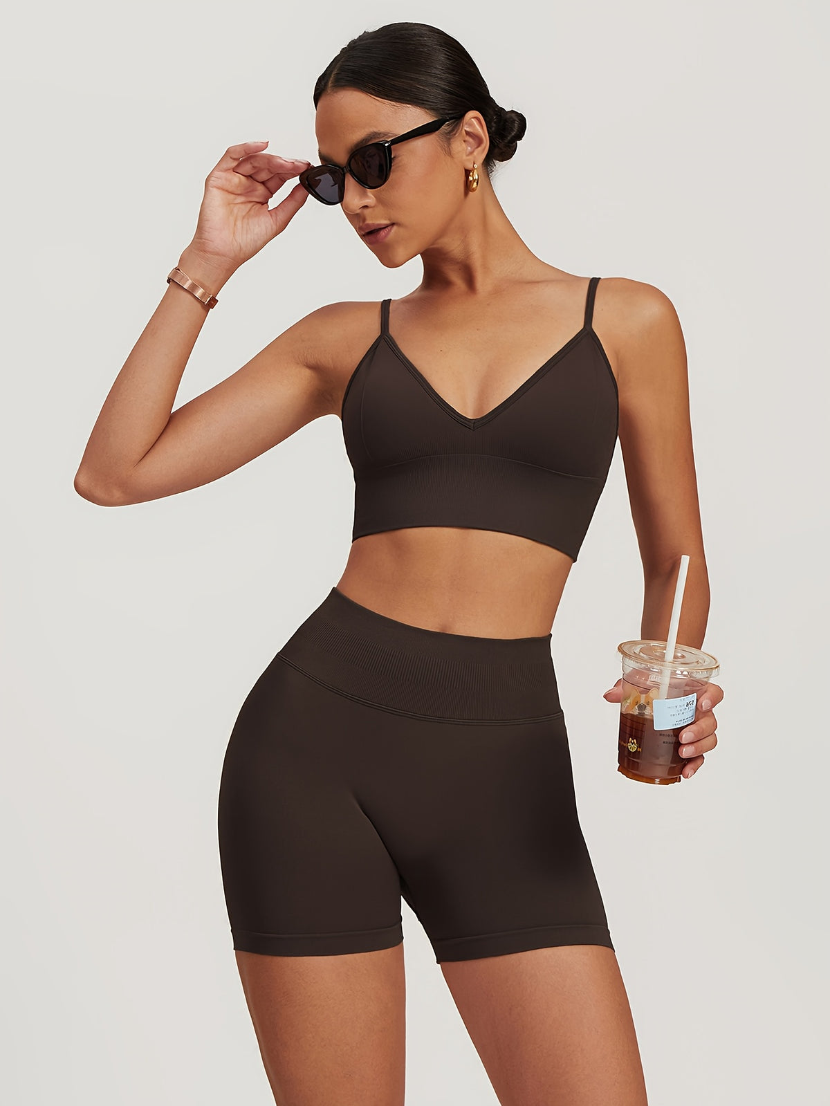 Seamless Cami Set - Dark Brown