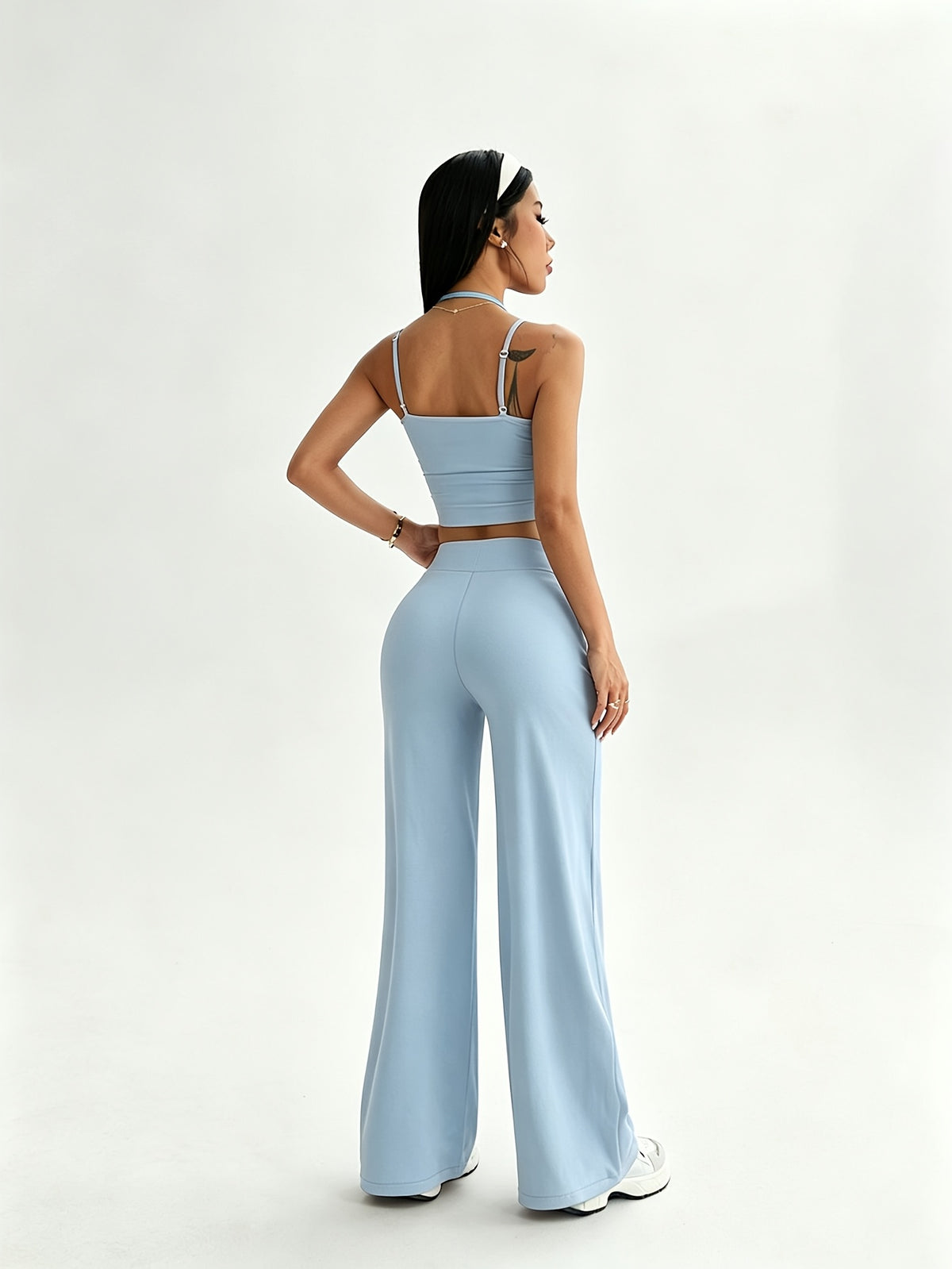 Camisole & Wide Leg Pants Set - Sky Blue