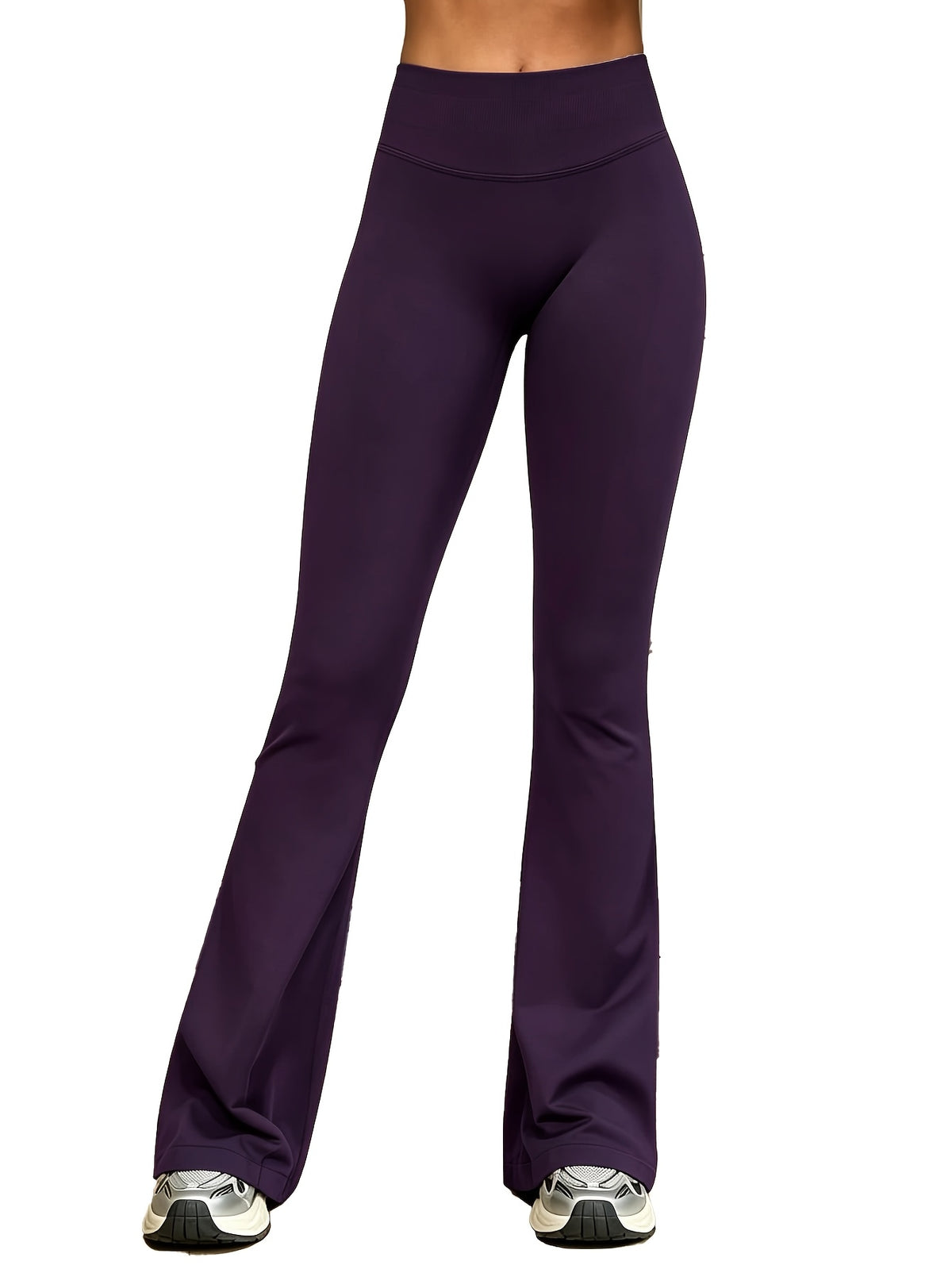 Peach Shaping Micro Flare Yoga Pants - Deep Purple