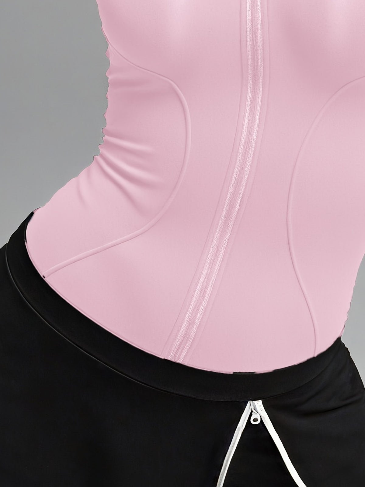 Short Sleeve Cropped Zip Jacket - Pink