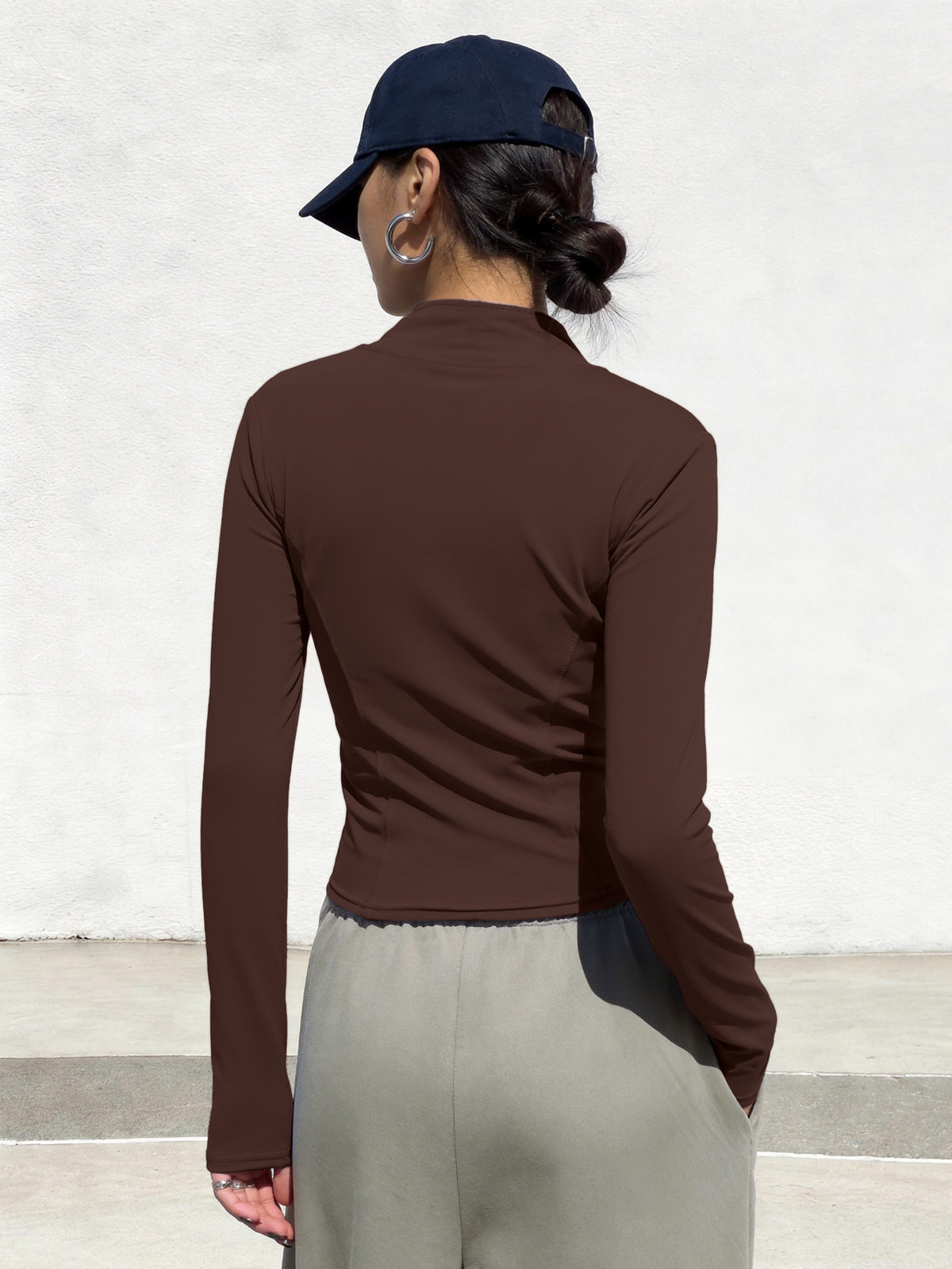 3 Pack Stand Collar Full Zip Jackets - Coffee