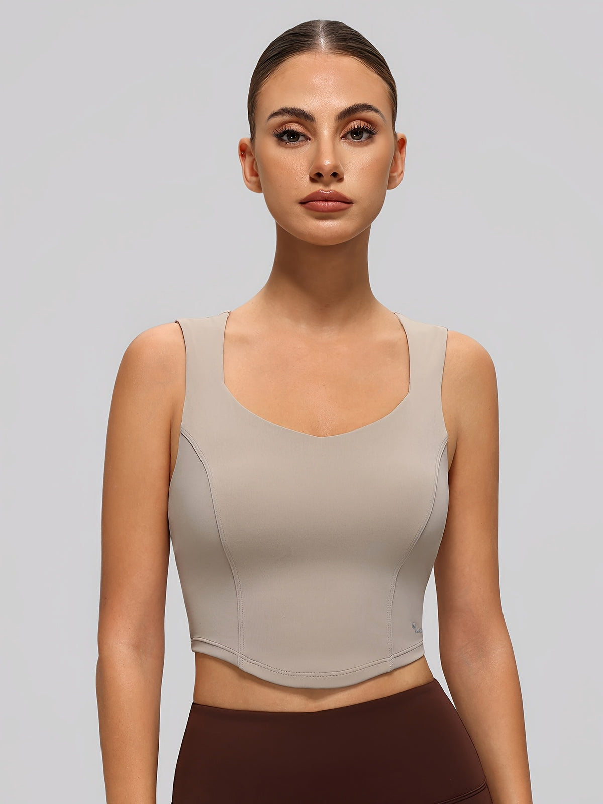 Cropped Yoga Cami - Khaki