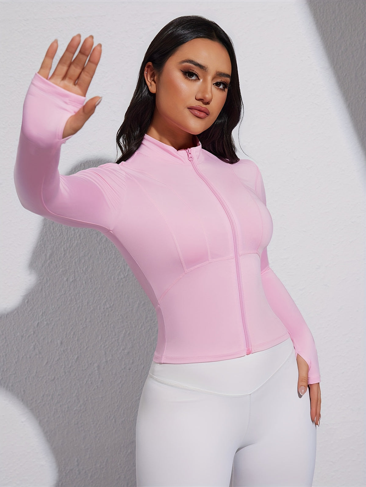 Zip Up Sports Jacket - Pink Red