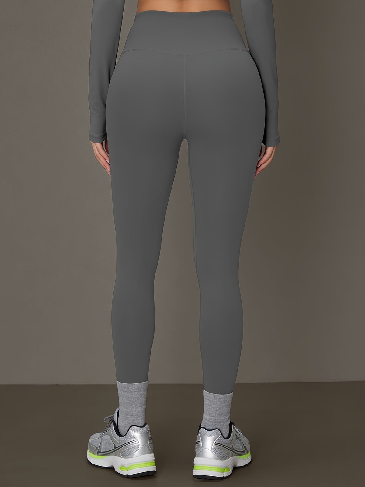 Zip Up Jacket & Slim Yoga Pants Set - Gray