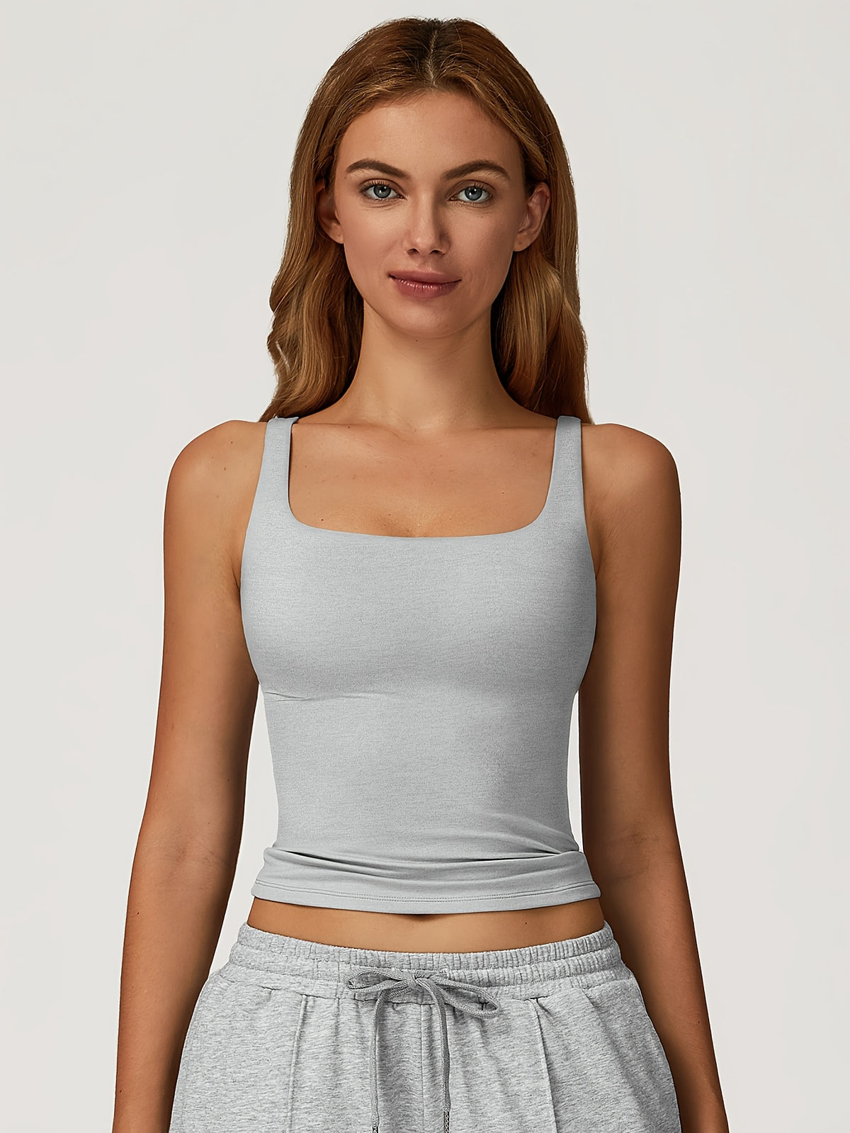 Padded Sports Cami - Light Grey