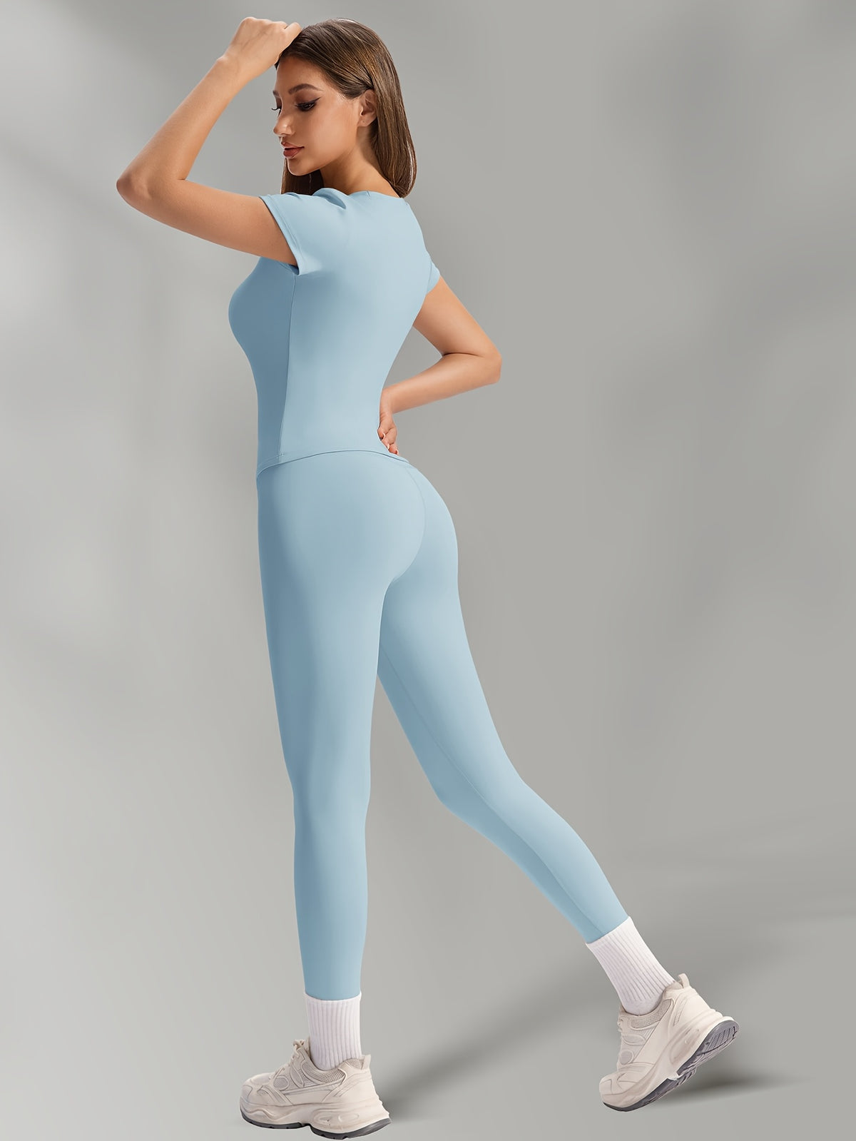 Buttery Soft High Waist Leggings - Light Blue