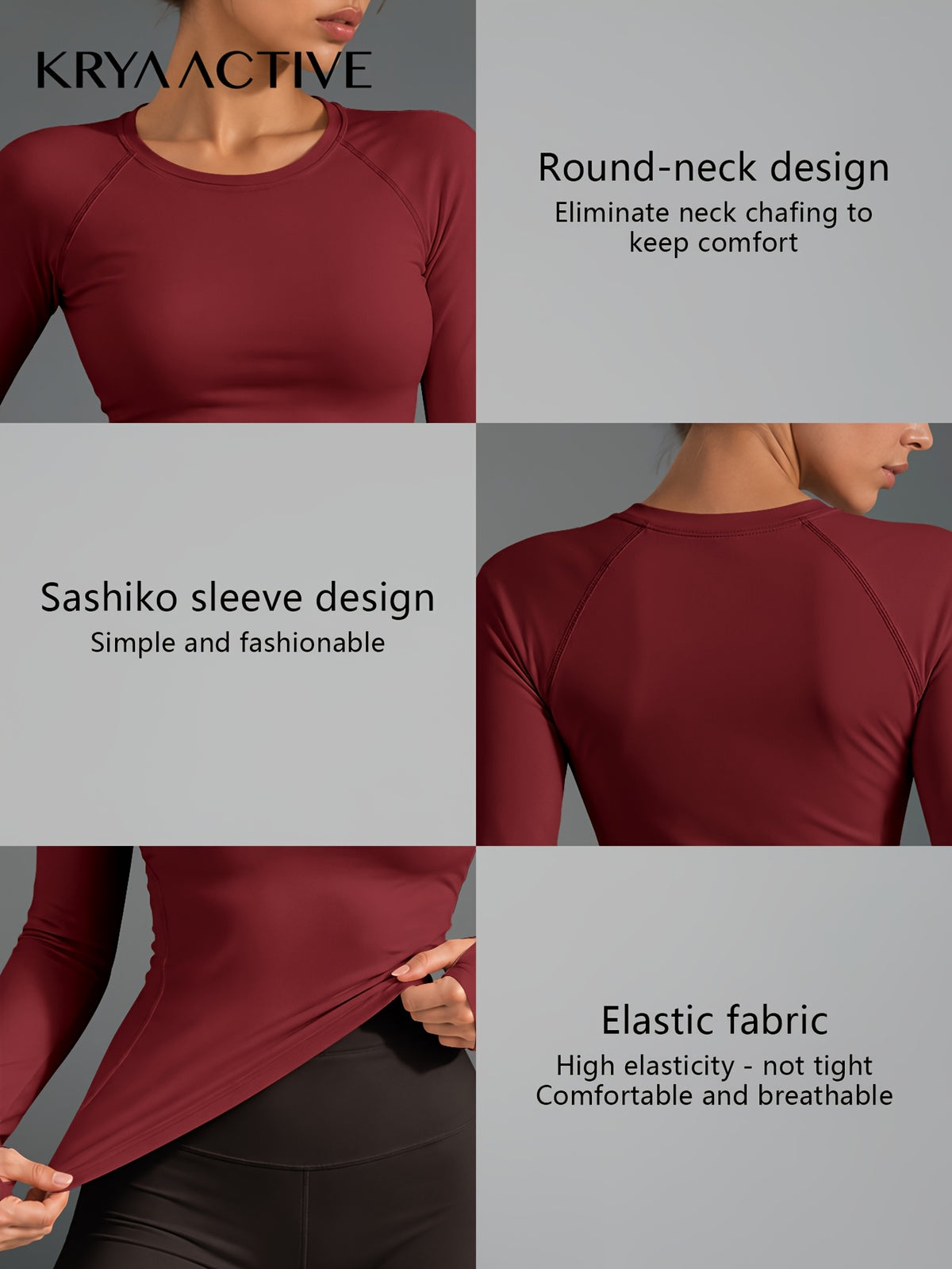 Raglan Thumbhole Base Layer Top - Red