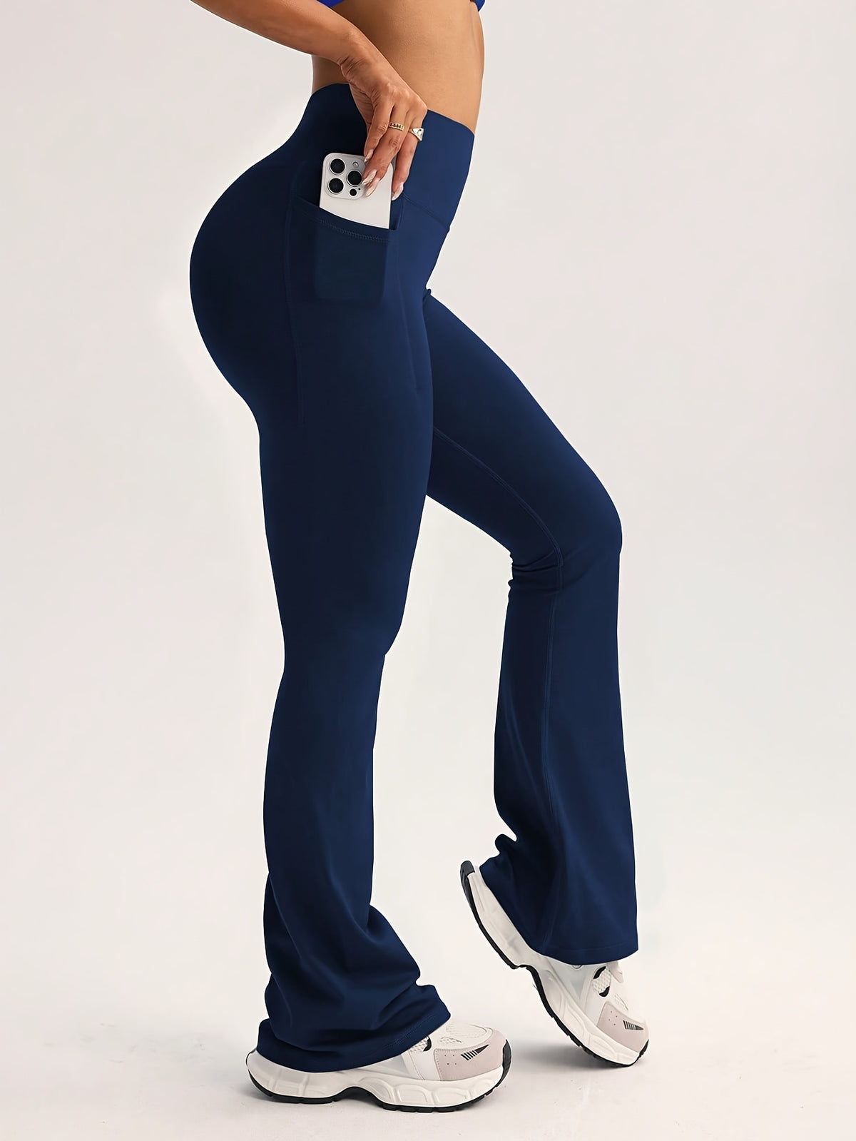 Pocket Flare Leggings - Navy