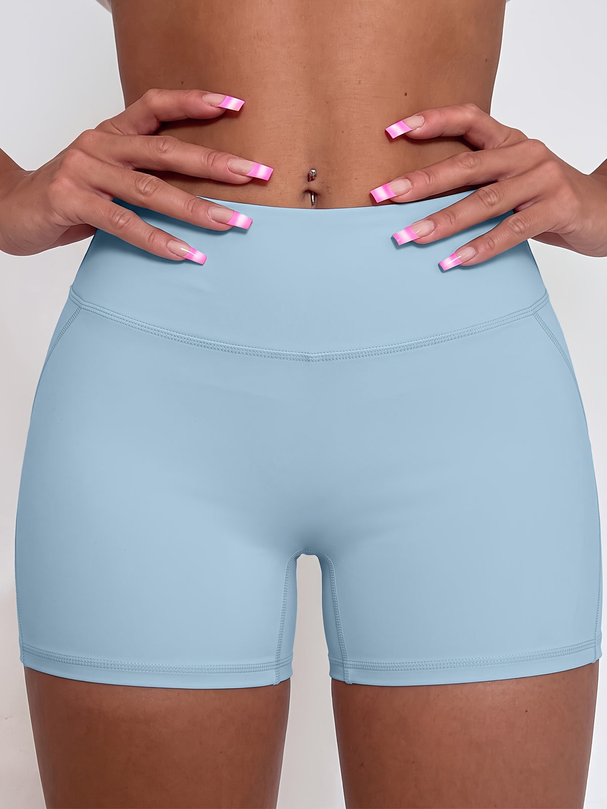 Quick Dry Lifting Tight Workout Shorts - Sky Blue