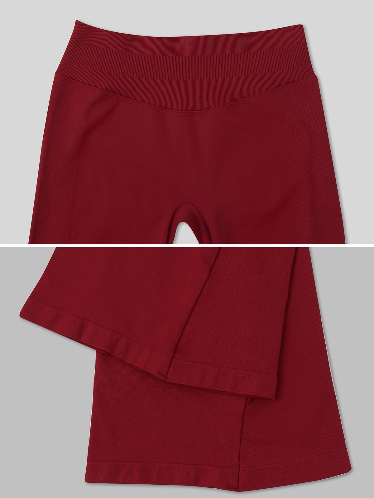 High Waist Lifting Flare Leggings - Wine Red