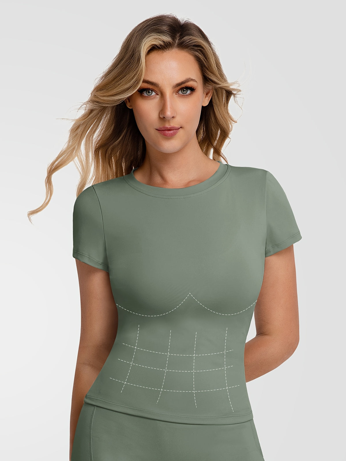 Soft Stretch Fitted Tee - Sage Green