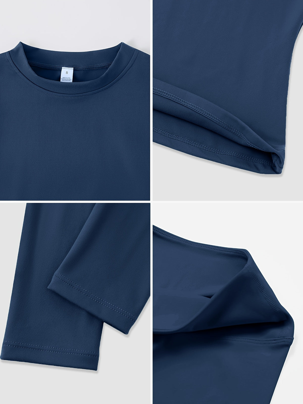 Crew Neck Crop Tee & Leggings Set - Navy
