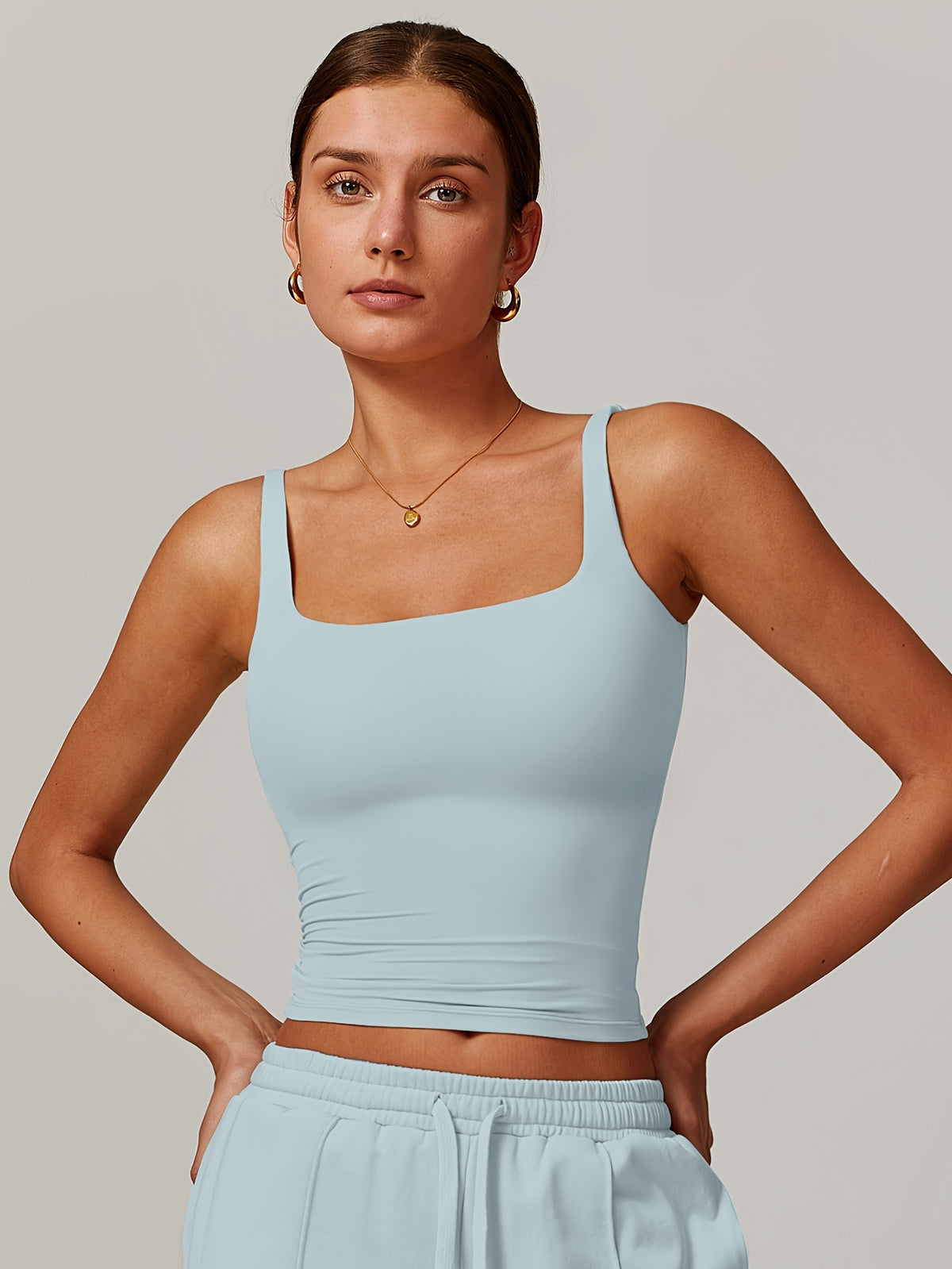 Padded Sports Cami - Light Blue