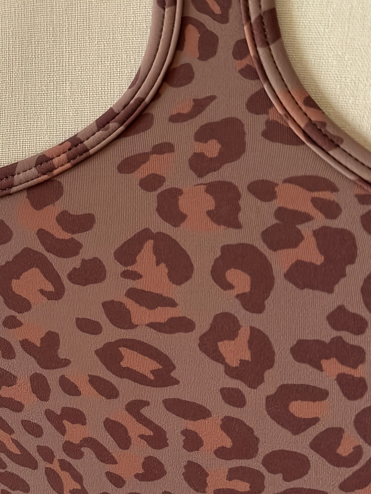 Leopard Print Square Neck Crop Cami - Leopard