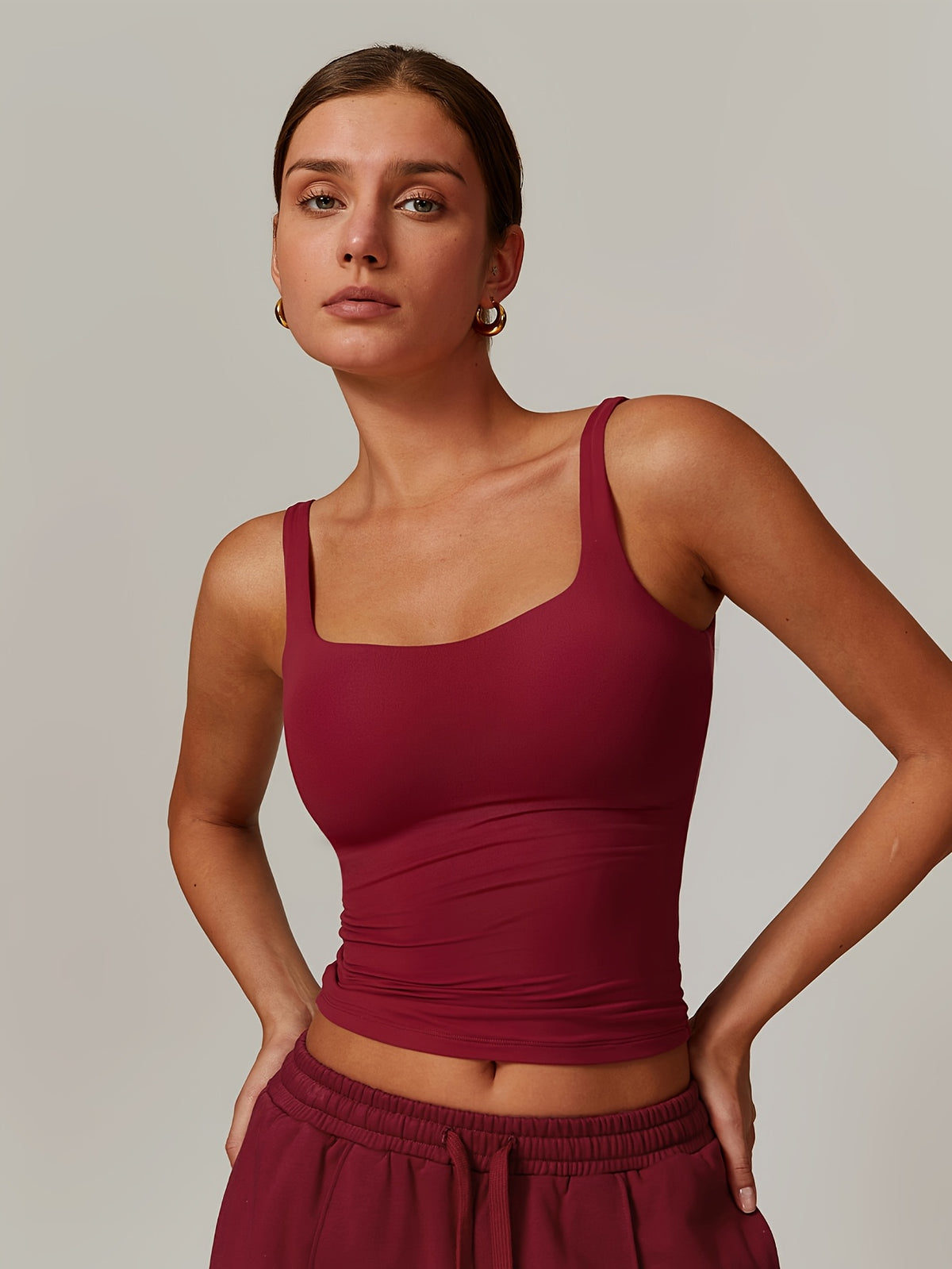 Padded Sports Cami - Brick Red