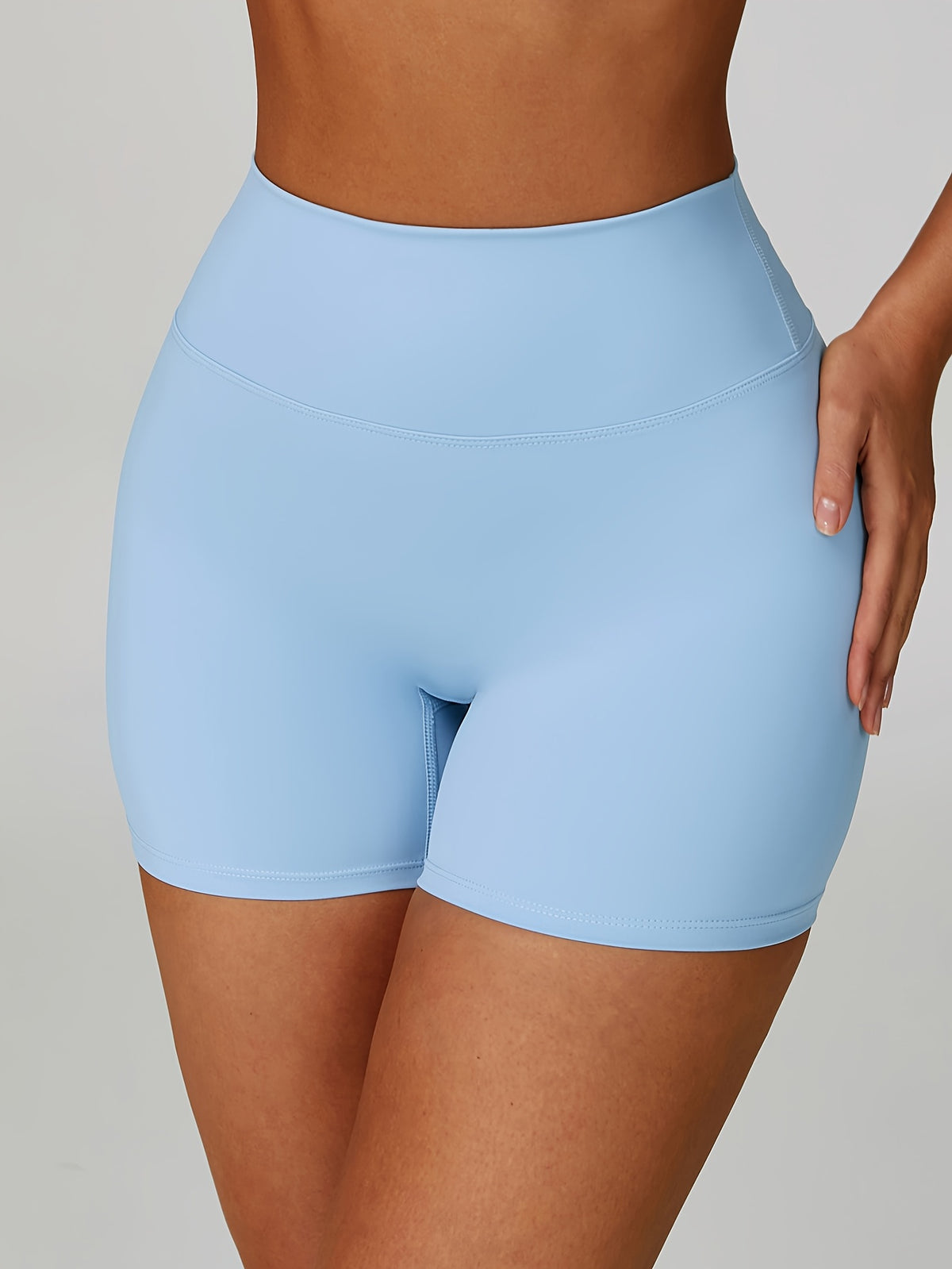 Compression Workout Shorts - Light Blue