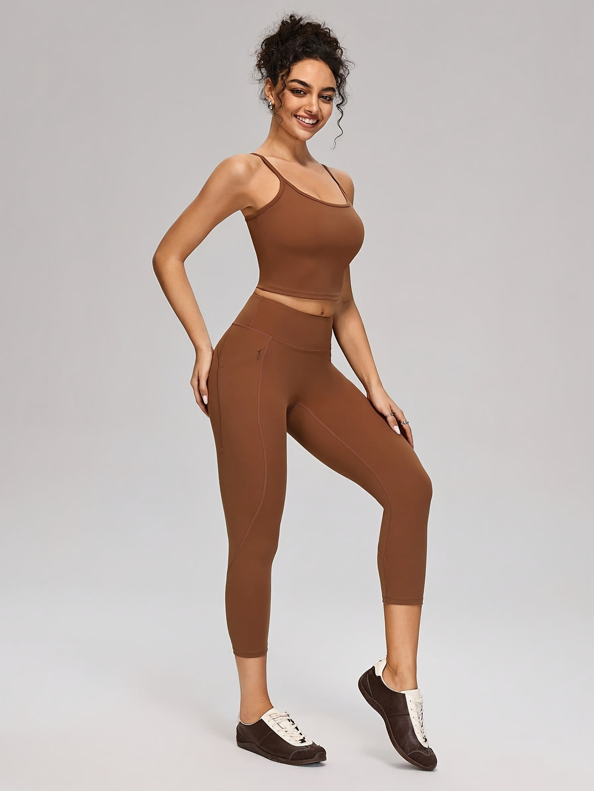 Lightweight Cami & Pants Set - Light Brown