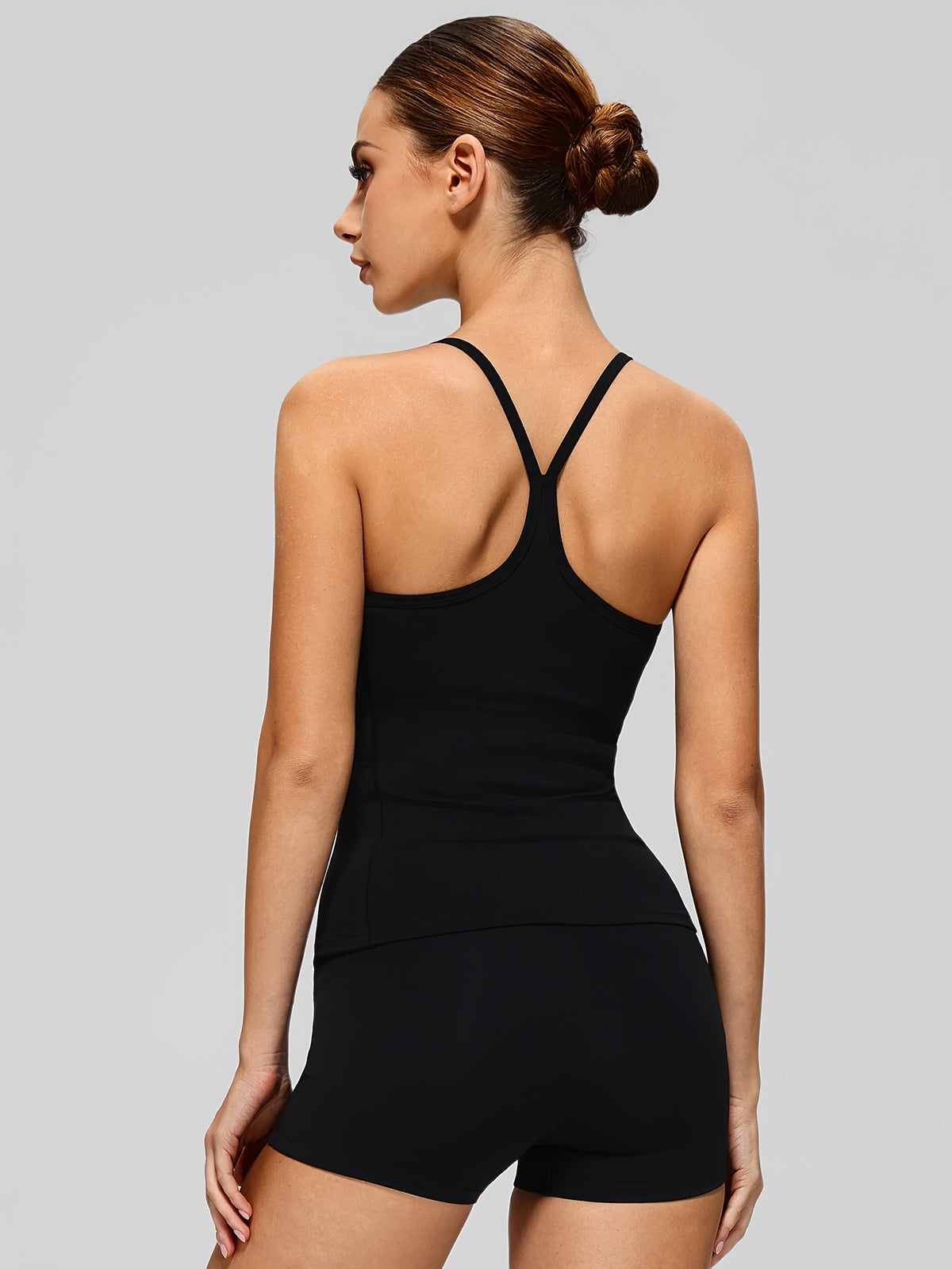 Crossover Tank & Pocket Shorts Set - Black
