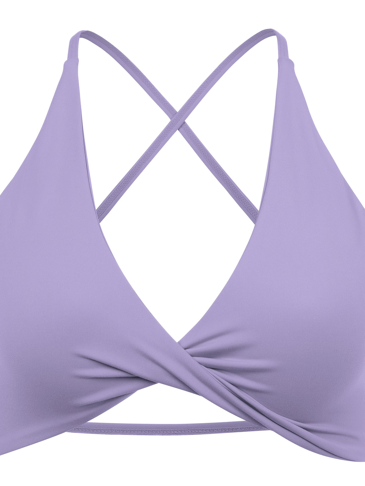V-Neck Strap Back Padded Sports Bra - Lavender