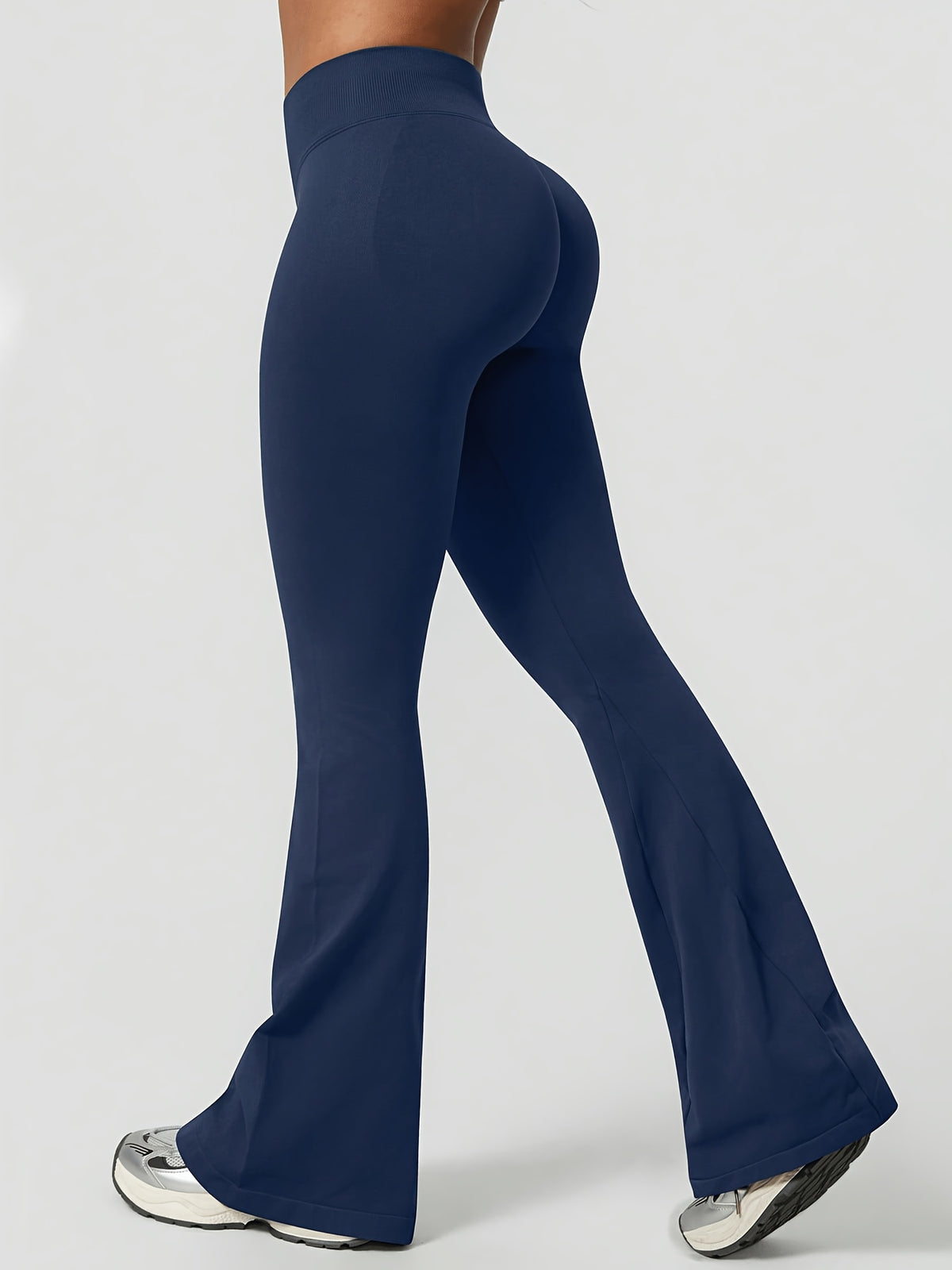 High Waist Lifting Flare Leggings - Navy