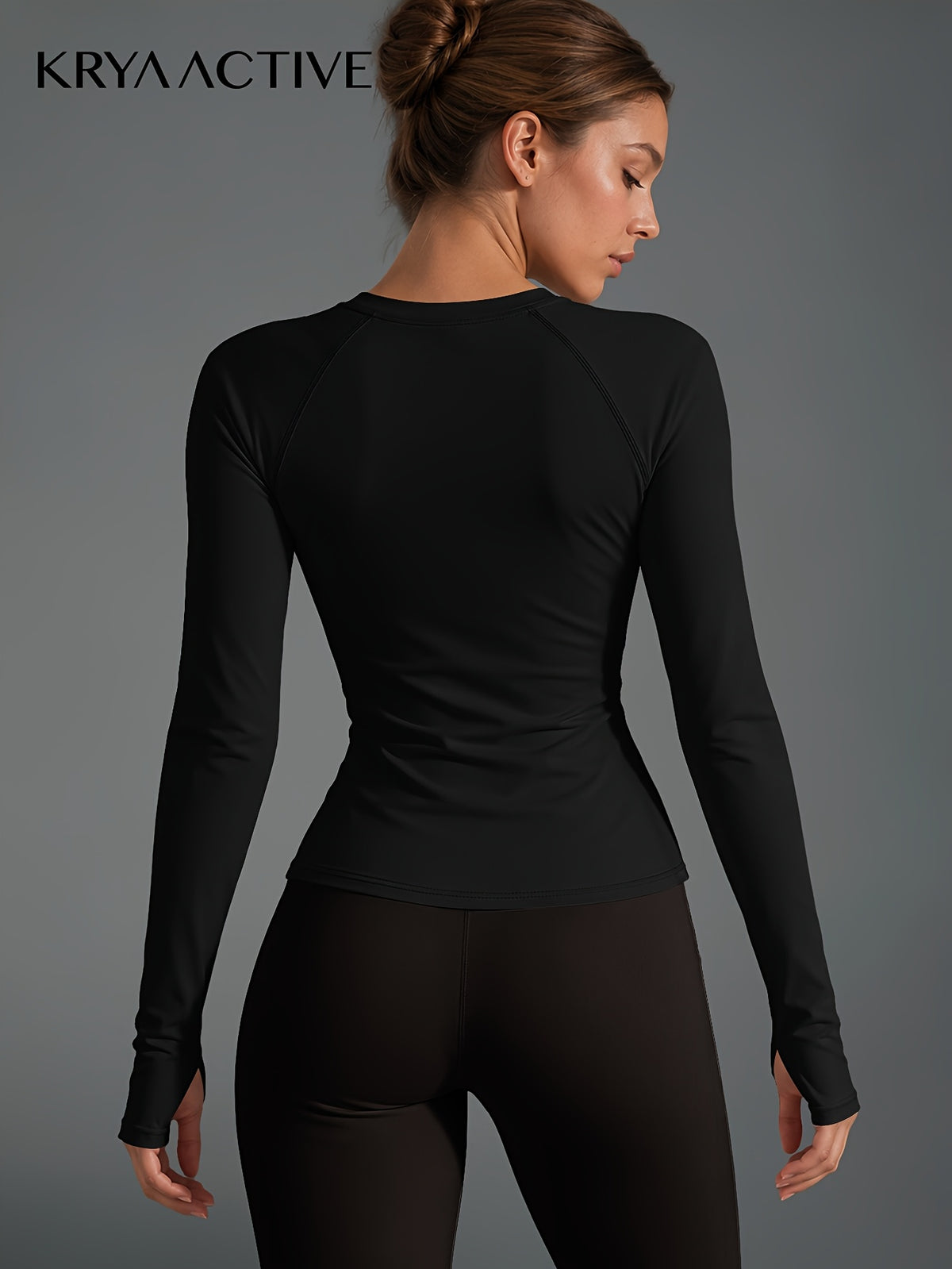 Raglan Thumbhole Base Layer Top - Black