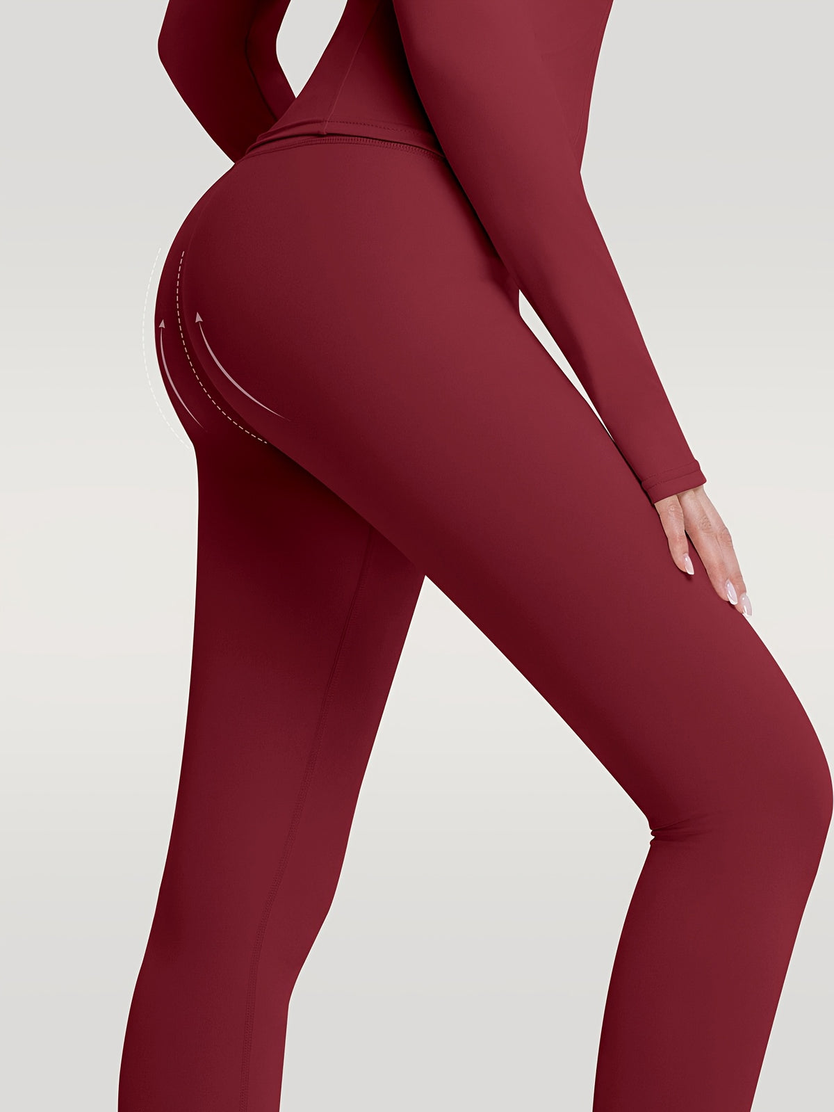 Figure Hugging Jacket & Pants Set - Red