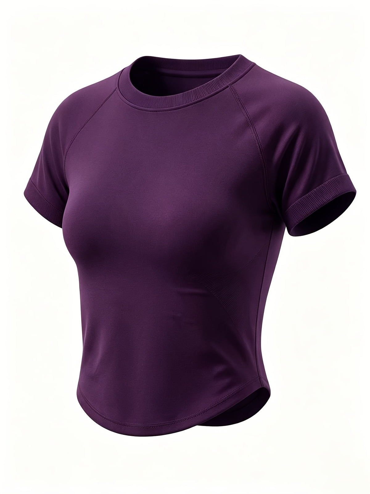 Short Sleeve Tee & Butt Lift Shorts Set - Deep Purple