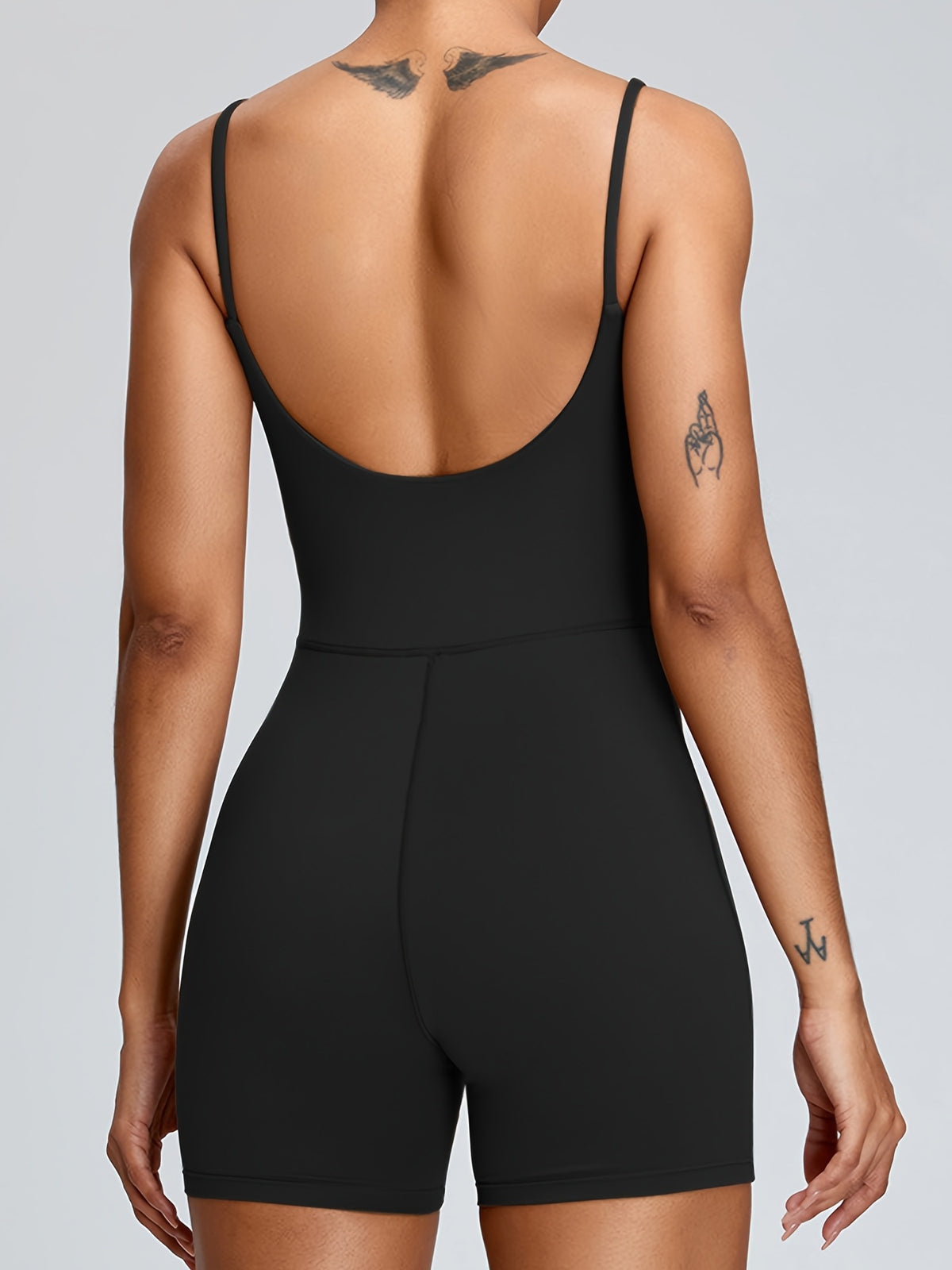Padded Shorts Jumpsuit - Black