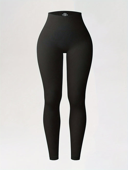 3 Pack Ribbed Seamless Butt Lift Leggings - Black, Coffee & Beige