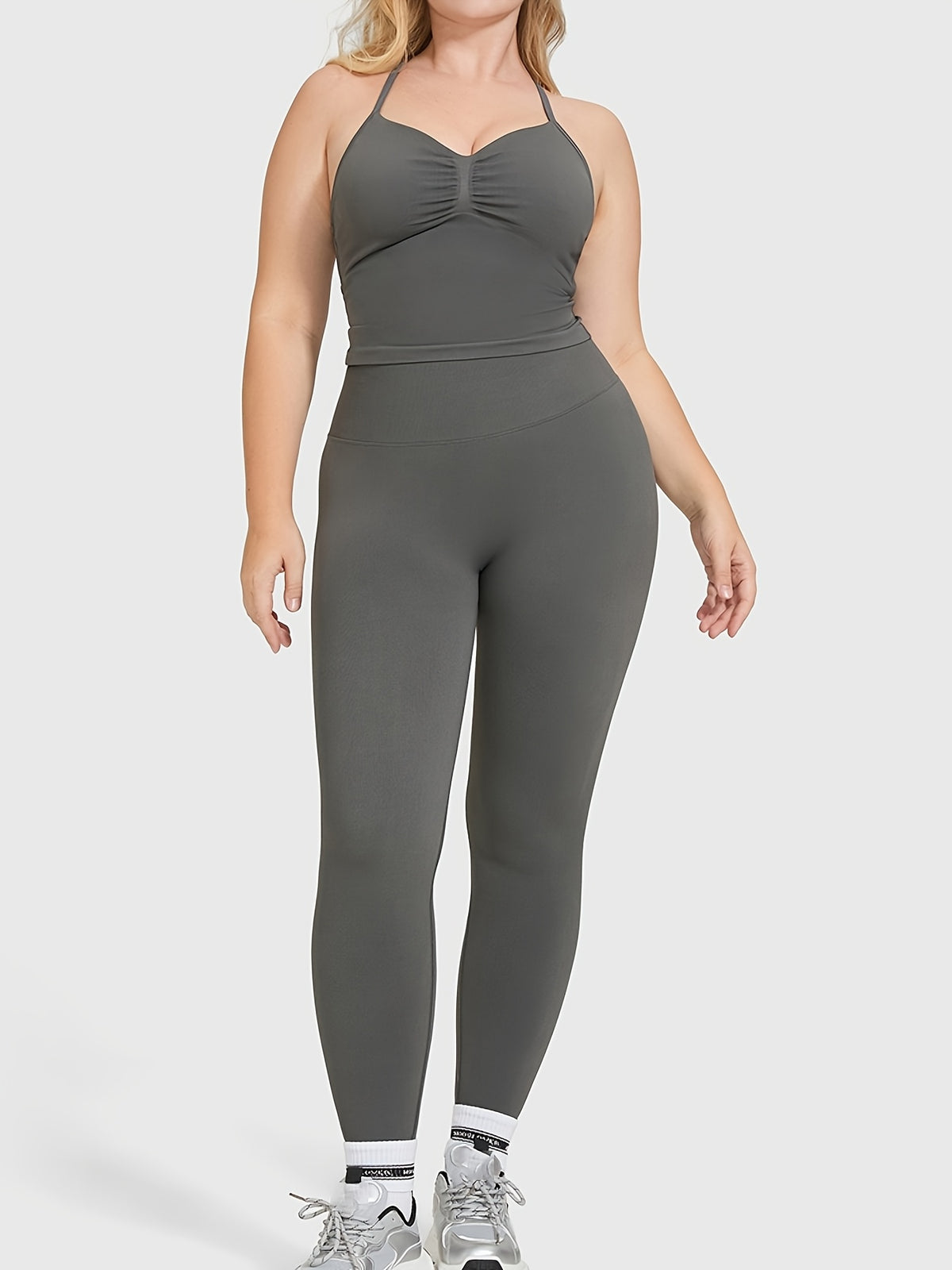 Camisole Bra & Lifting Leggings Set - Grey