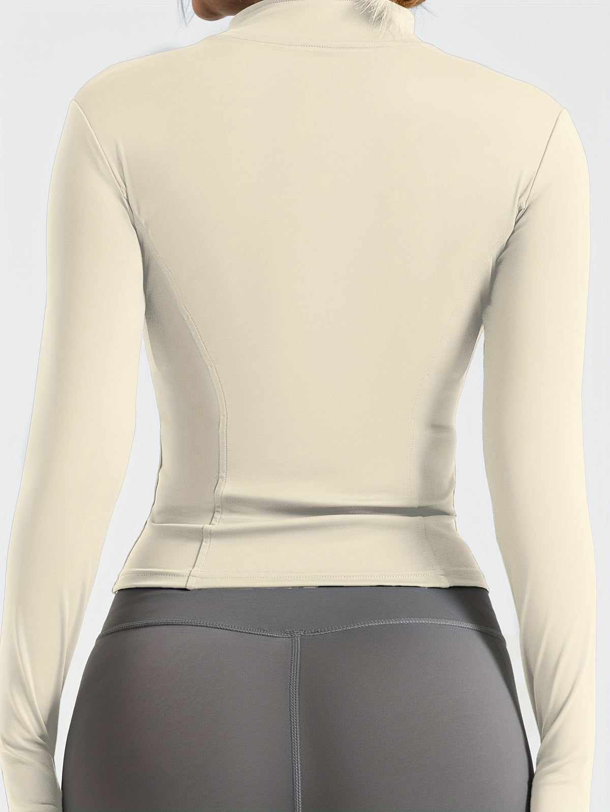 Fleece Stand Collar Jacket & Tights Set - Black & White
