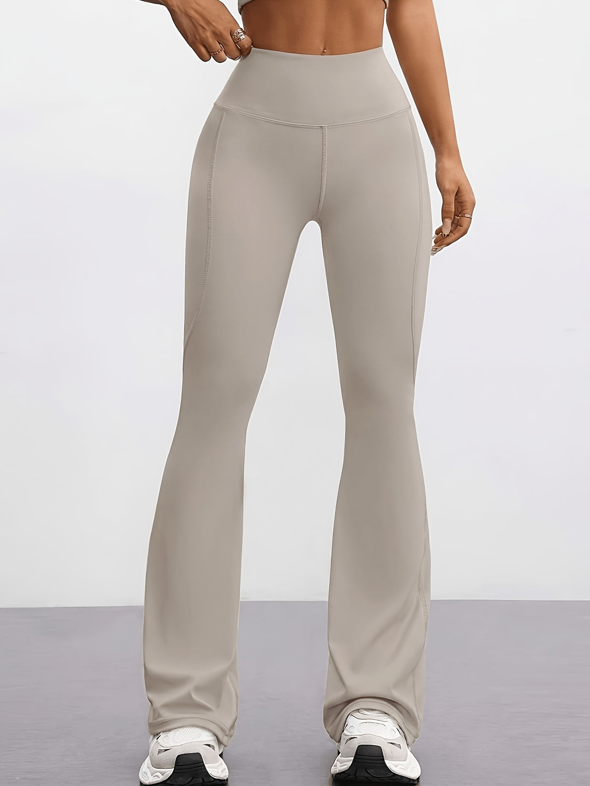 High Waist Flare Pants - Lead Grey