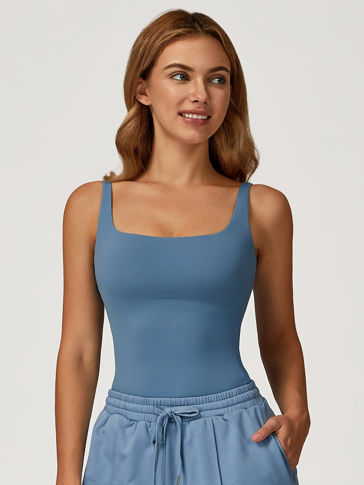 Padded Sports Cami - Peacock Blue