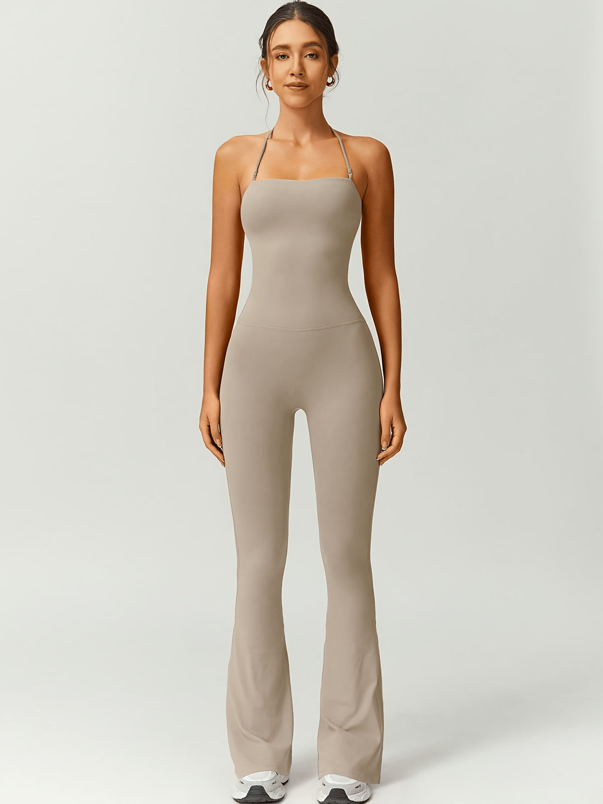 Strapless Flare Jumpsuit - Khaki
