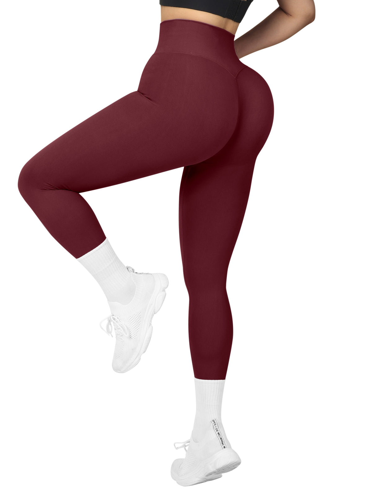 Seamless Compression Shaping Leggings - Burgundy