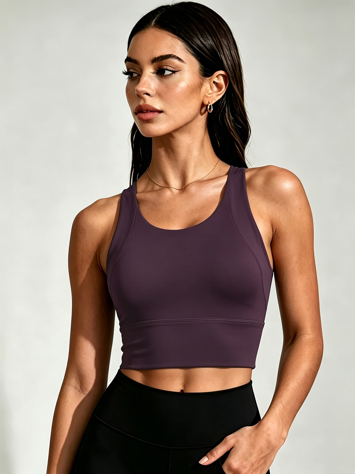 Seamless Yoga Bra Vest Top - Purple
