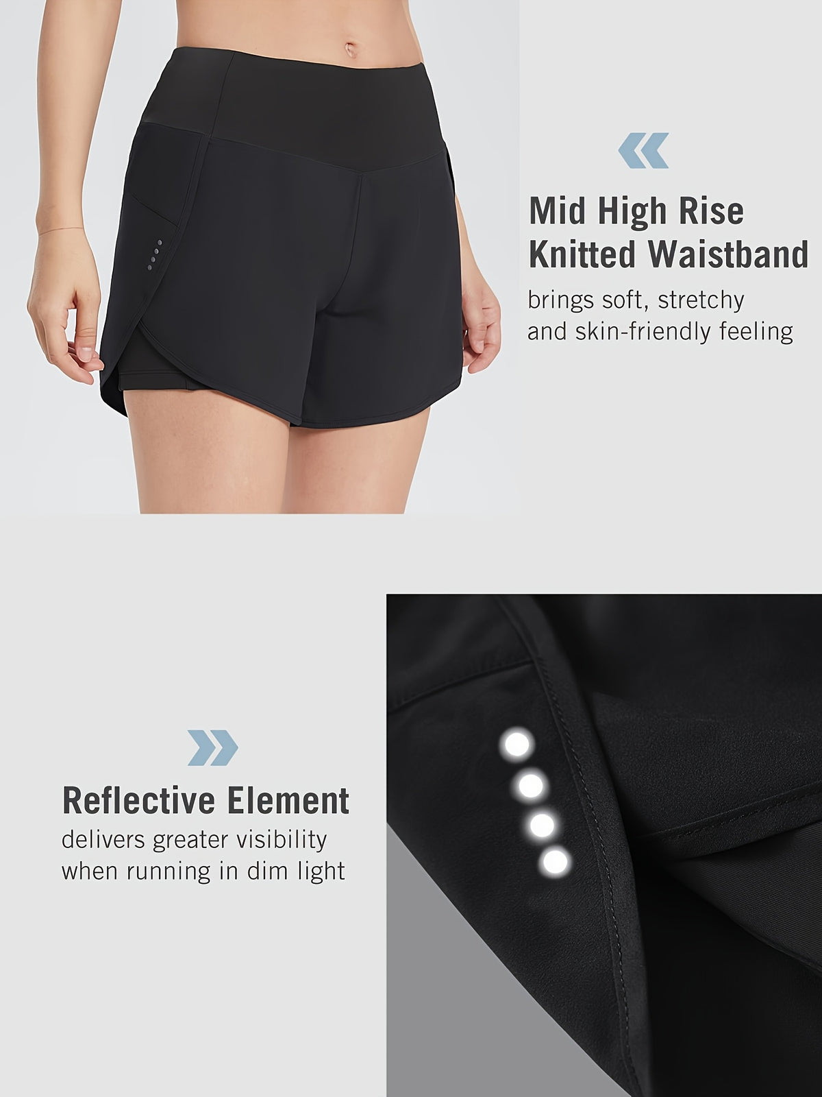 Pocket Anti-Sheer High Waist Running Shorts - Black