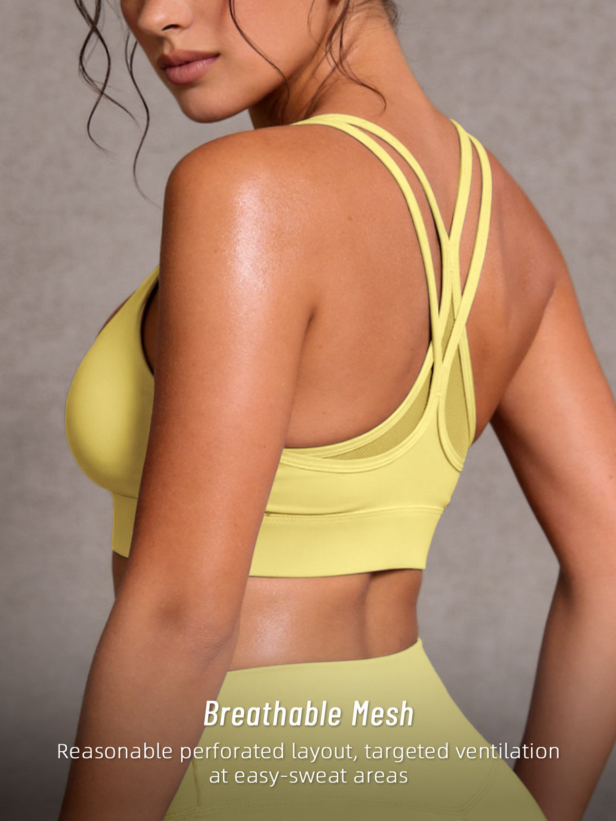 Criss-Cross Back Racer Tank Top - Yellow