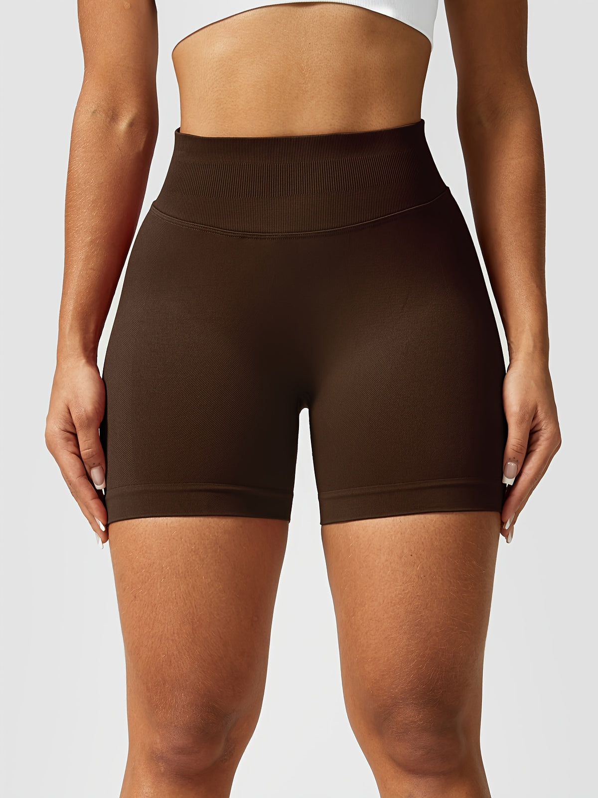 Seamless Peach Lift Biker Shorts - Mocha Brown