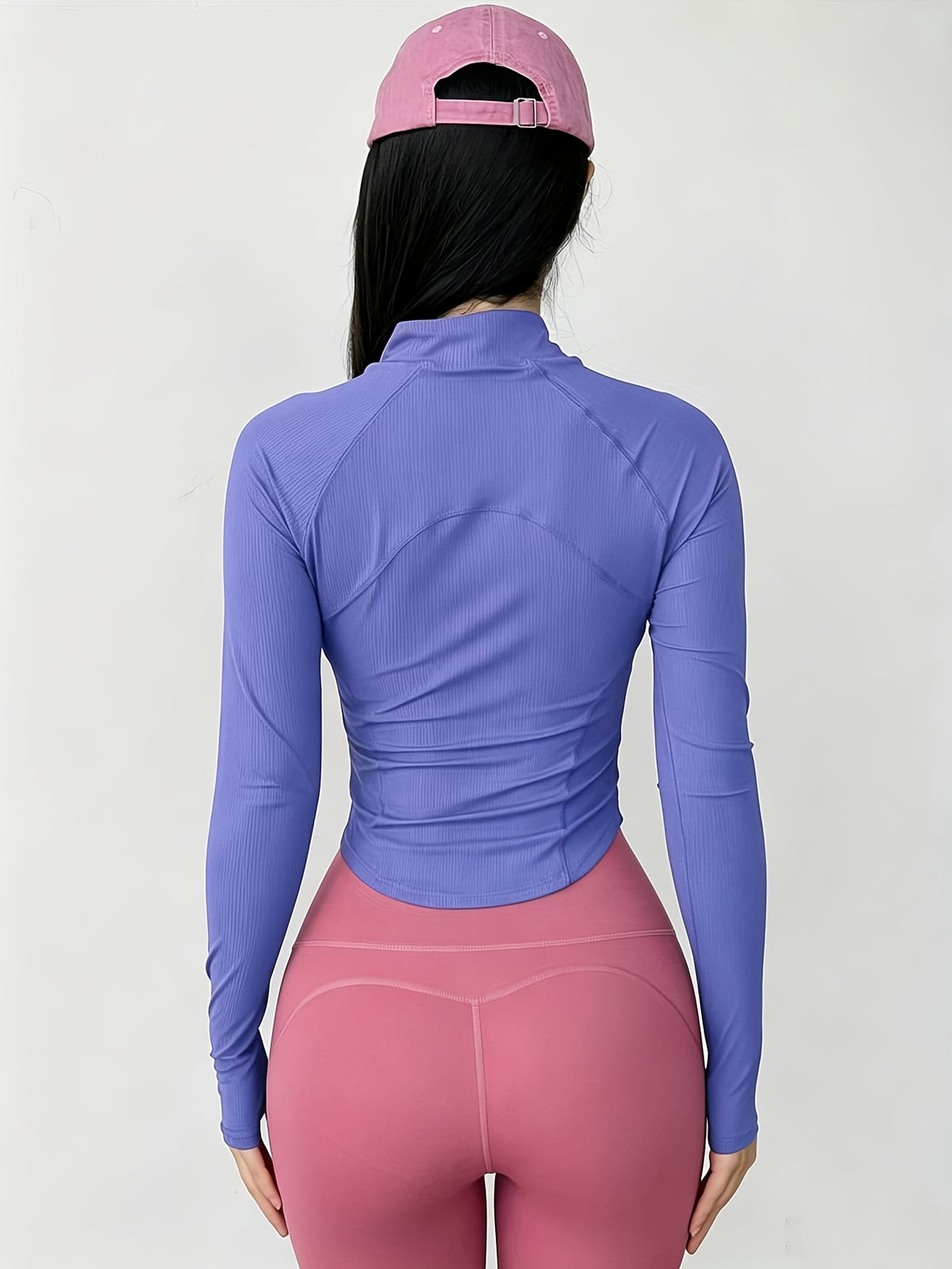 Stand Collar Slim Fit Yoga Jacket - Forest Green